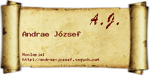Andrae József névjegykártya